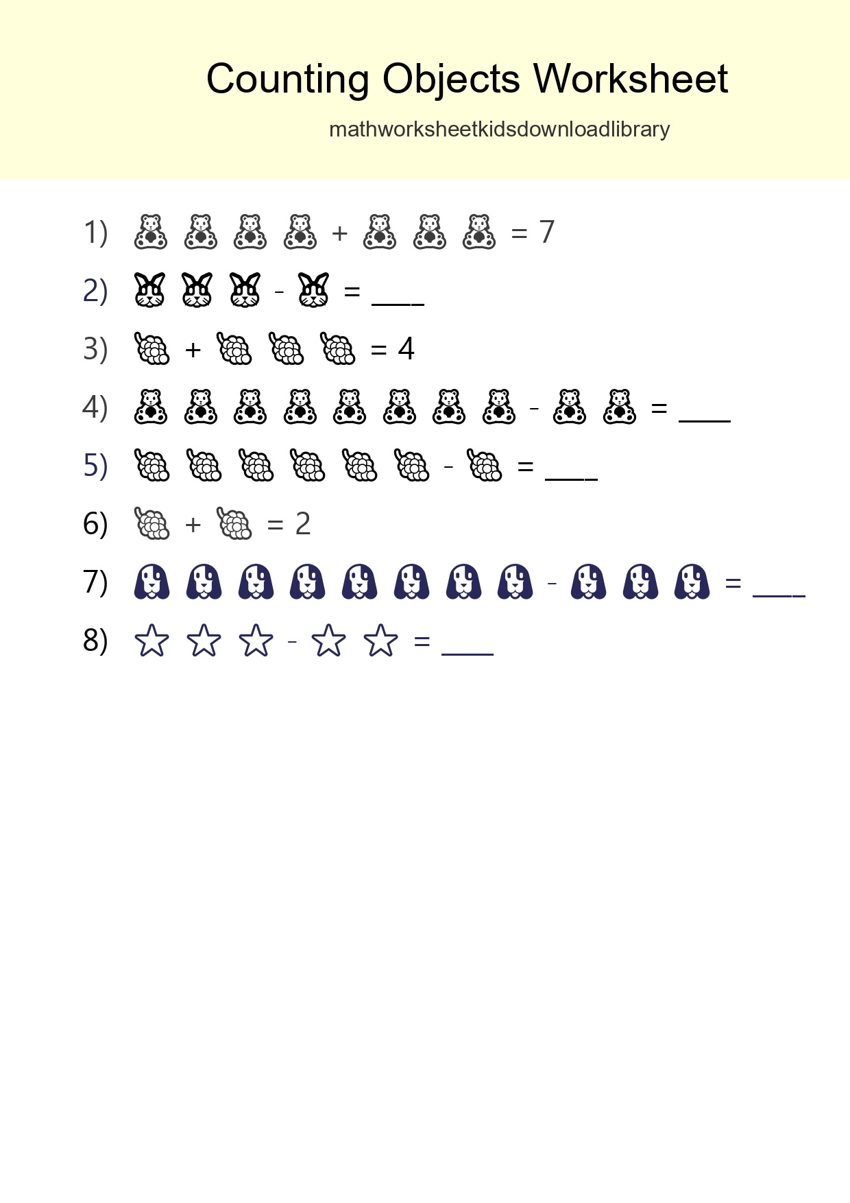 Free Counting Objects Worksheet For Kindergarten - Part 212