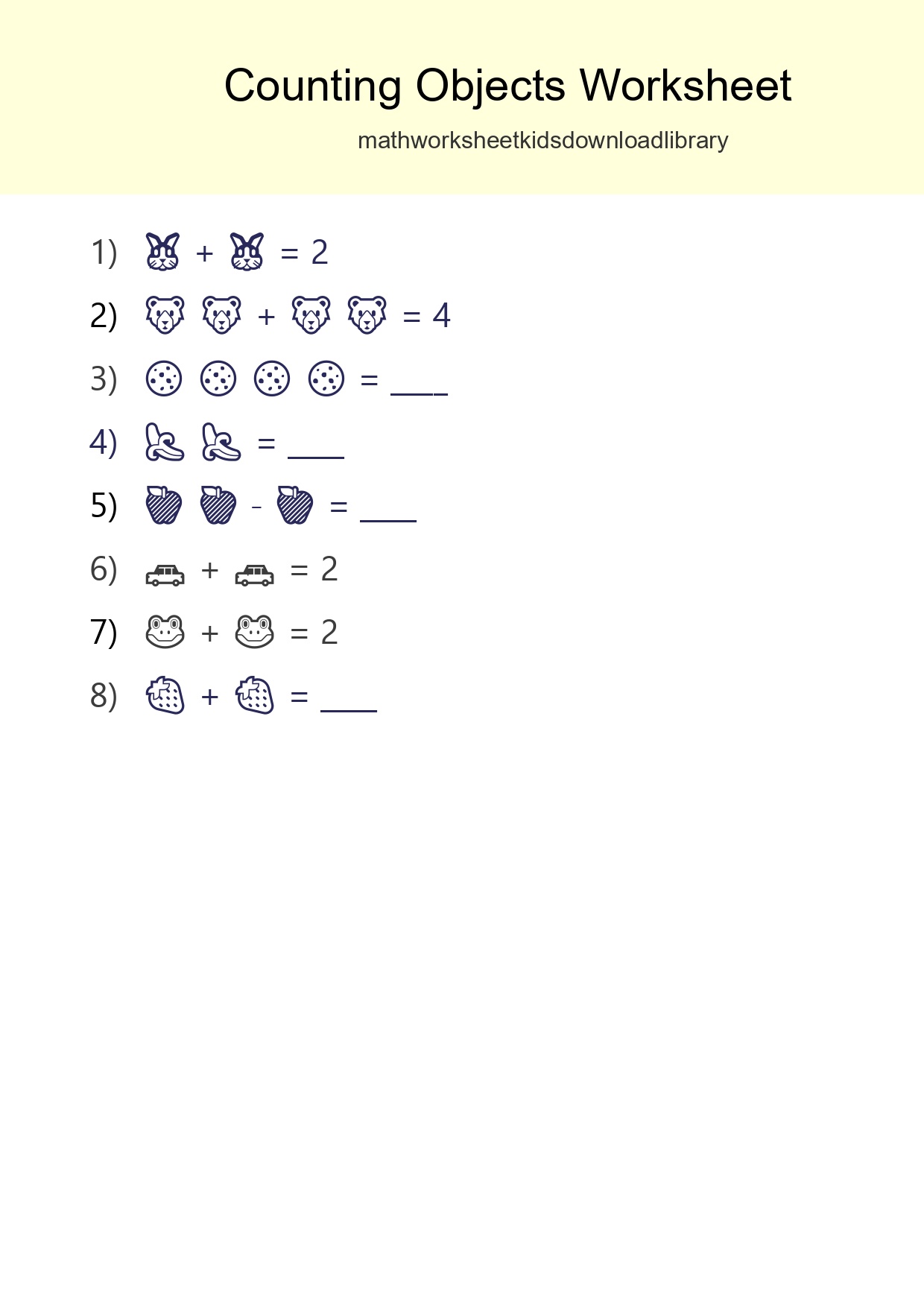 Free Counting Objects Worksheet For Pre-K - Part 201