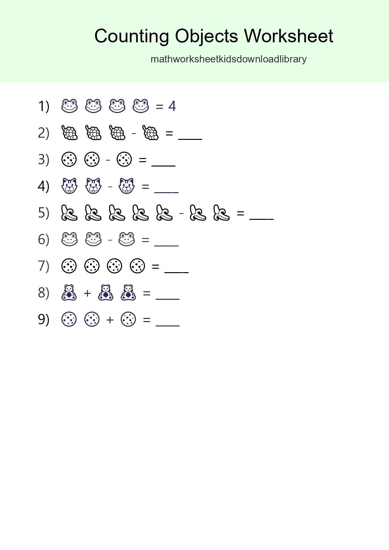 Free Counting Objects Worksheet For Pre-K - Part 91