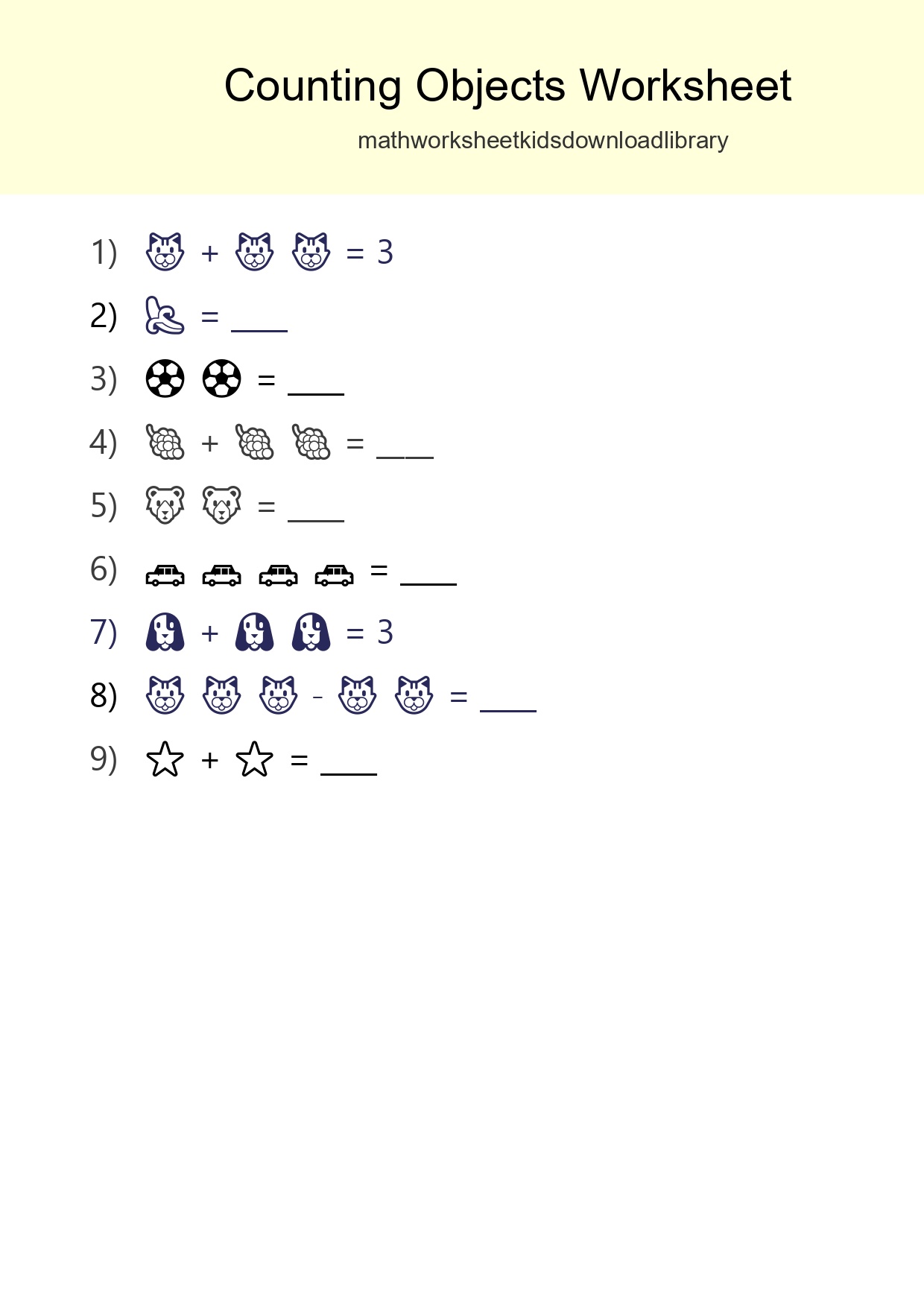 Free Counting Objects Worksheet For Pre-K Printable - Part 124