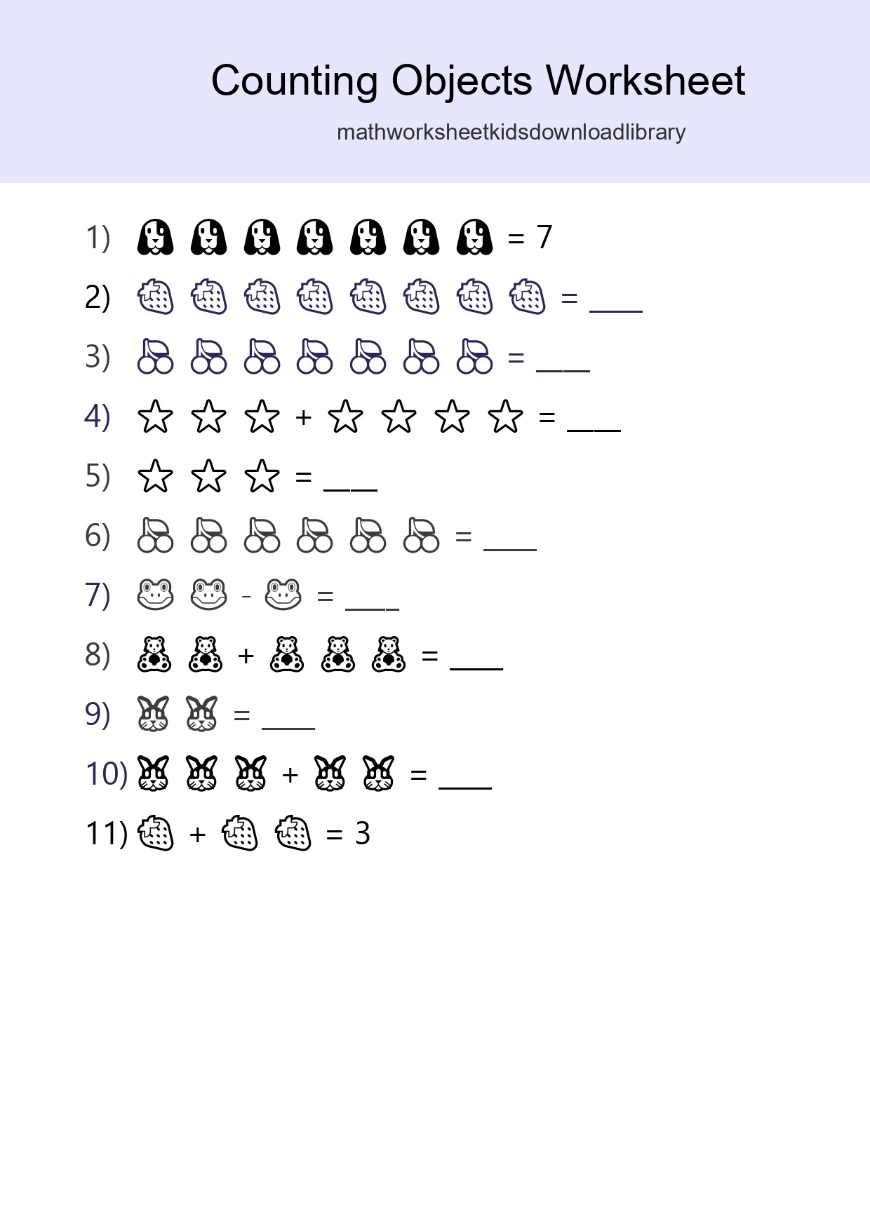 Learn Counting With Pictures Worksheet (Kindergarten) - Part 157