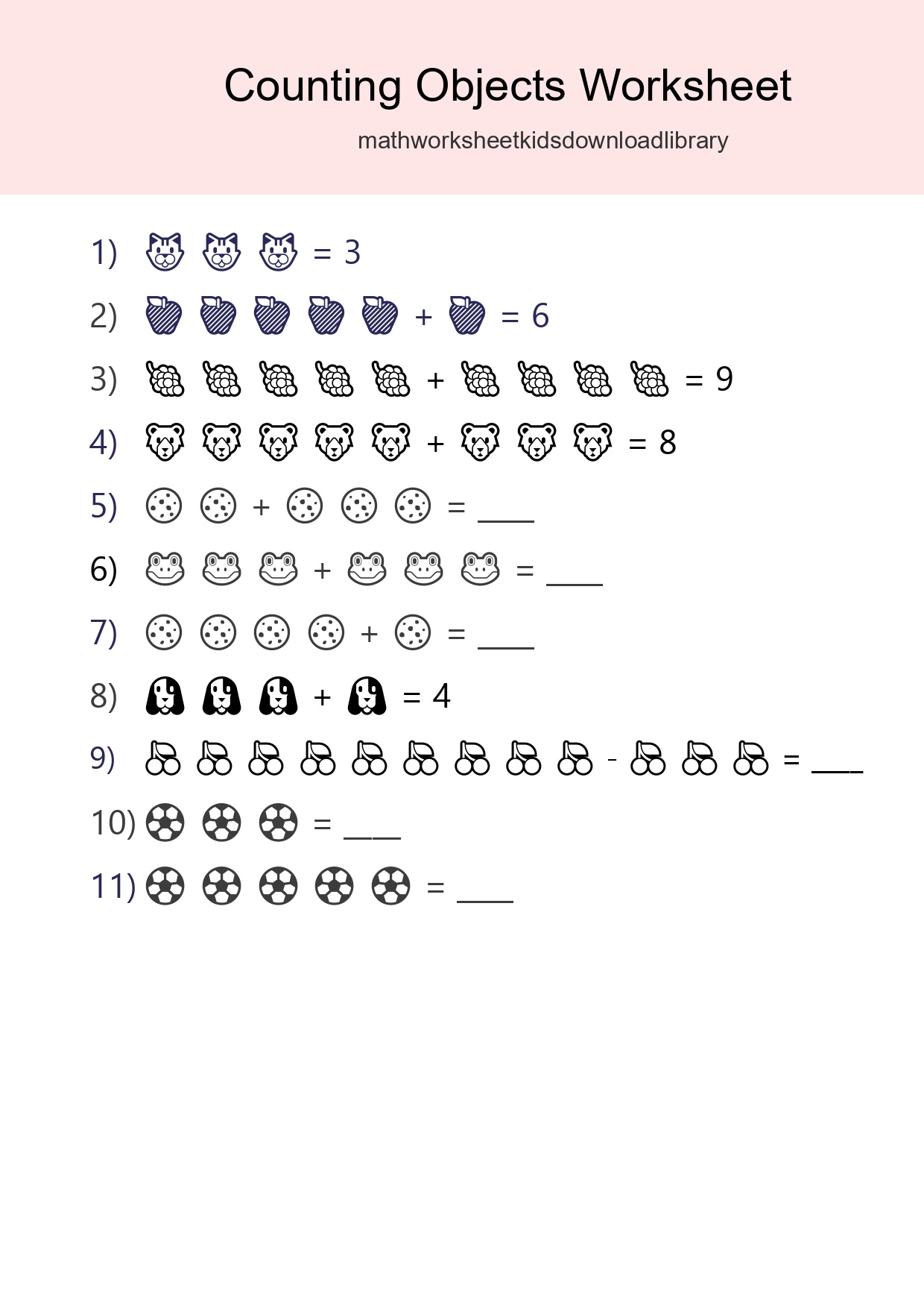 Learn Counting With Pictures Worksheet (Kindergarten) - Part 245