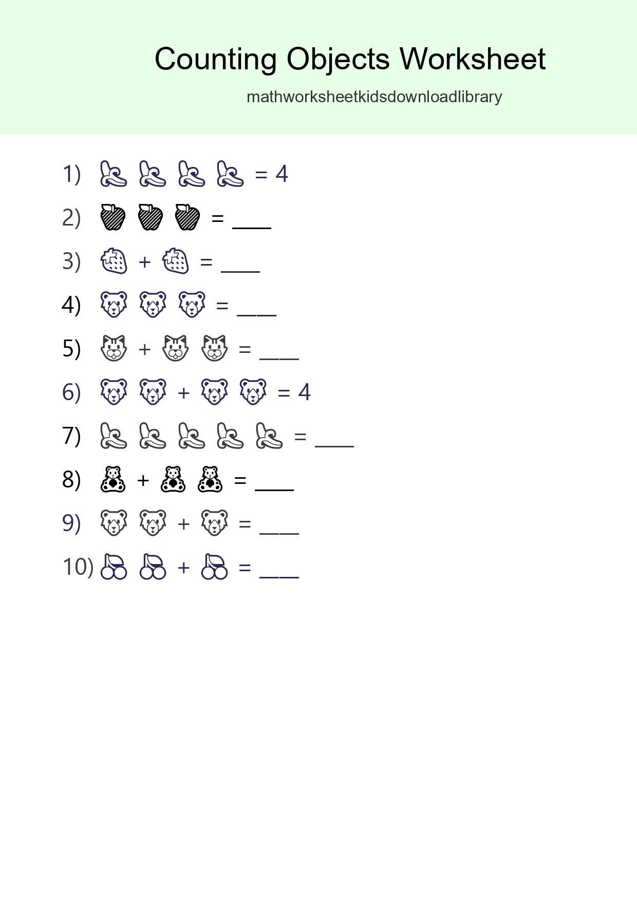 Pre-K Count The Objects Worksheet - Part 179
