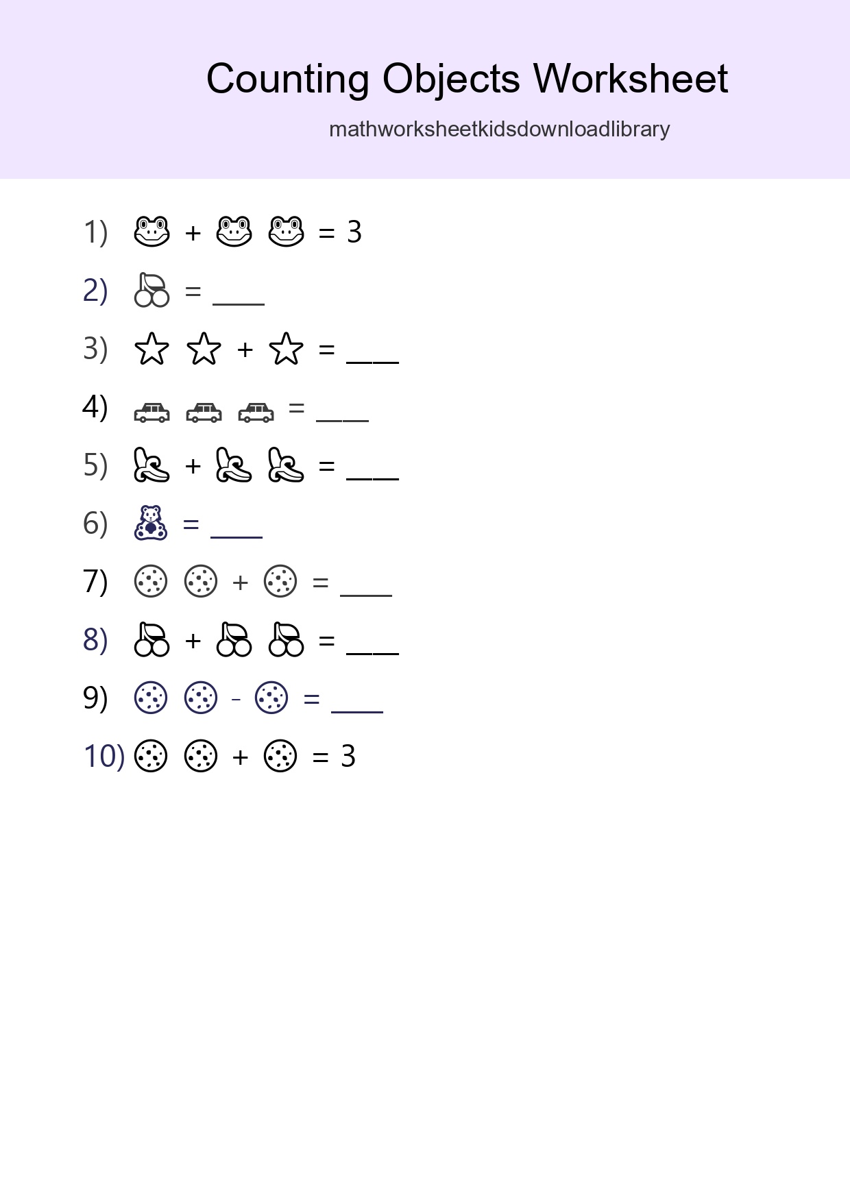 Pre-K Count The Objects Worksheet - Part 190