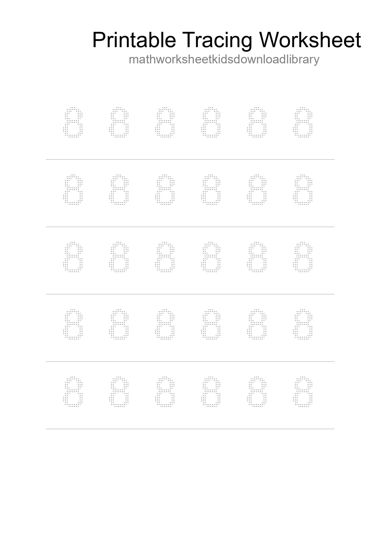 Printable Tracing Worksheet For Kids - Part 142