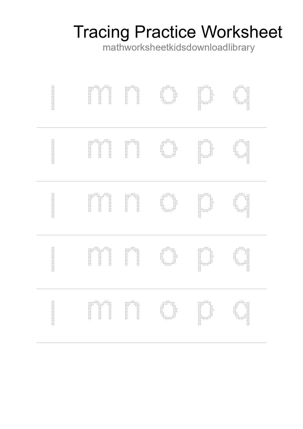 Printable Tracing Worksheet For Kids - Part 153